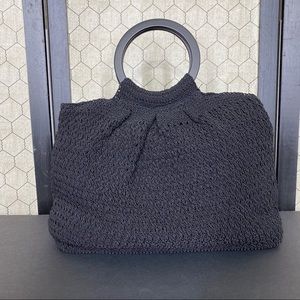 Liz Claiborne Black Crochet Style Handbag